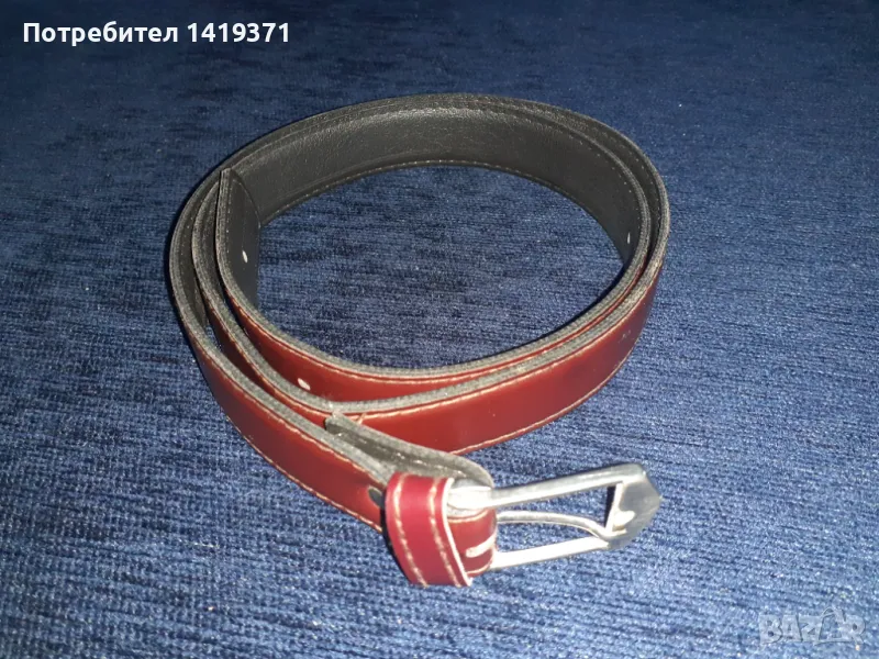 Красив кафяв кожен дамски колан с дължина 97 см, снимка 1