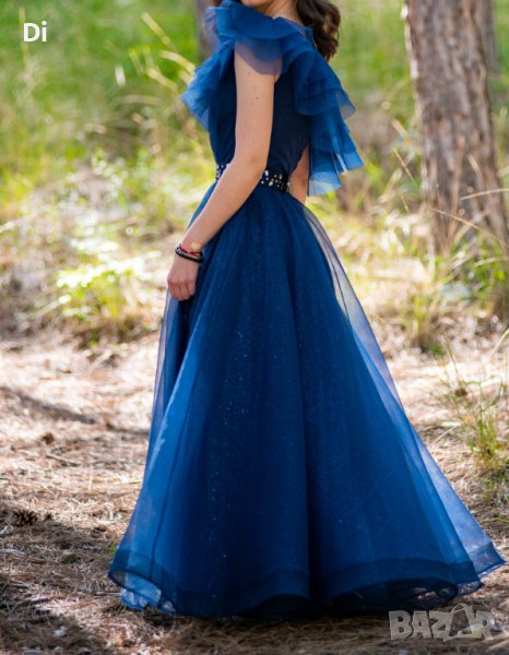 Официална рокля с паднало рамо, снимка 1