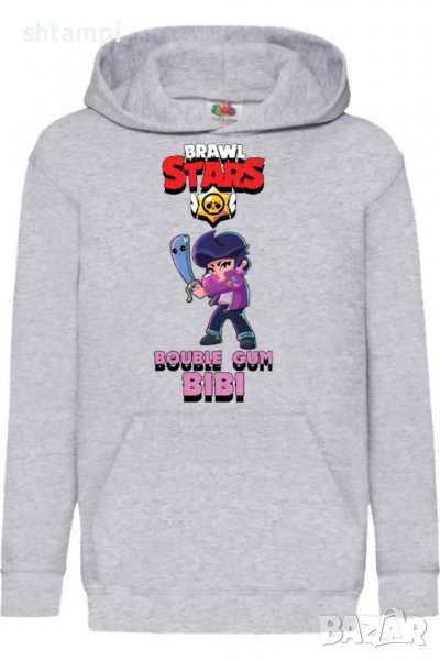 Детски Суитчър/Суитшърт Bouble Gum Bibi,Brawl Stars,Игра,Подарък,Изненада,Забавление,Рожден Ден, снимка 1