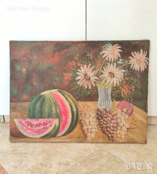 Много Стара Русенска Картина Натюрморт м.б. платно 1930те г, снимка 1
