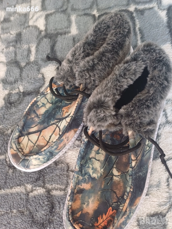 Дамски мокасини с пух., снимка 1