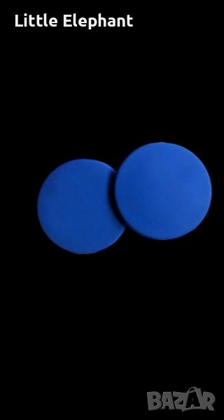 Сребърни обеци масивни кръгове,колекция"Candy color",dark blue/нови, снимка 1