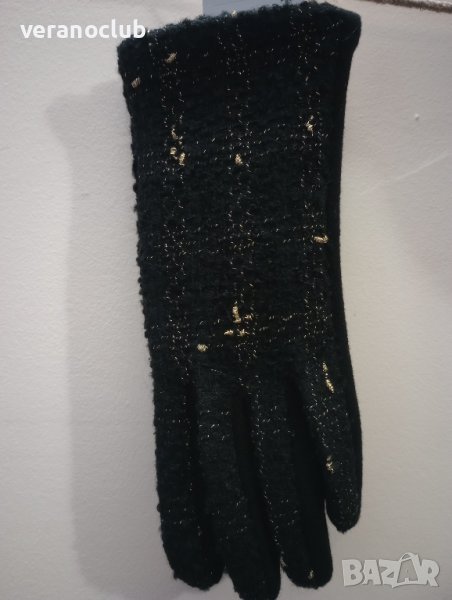 Черни дамски ръкавици Златист Акцент, снимка 1