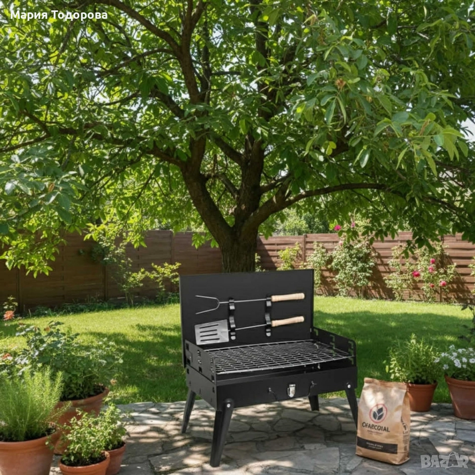 Градинска сгъваема скара за къмпинг и пикник, снимка 1