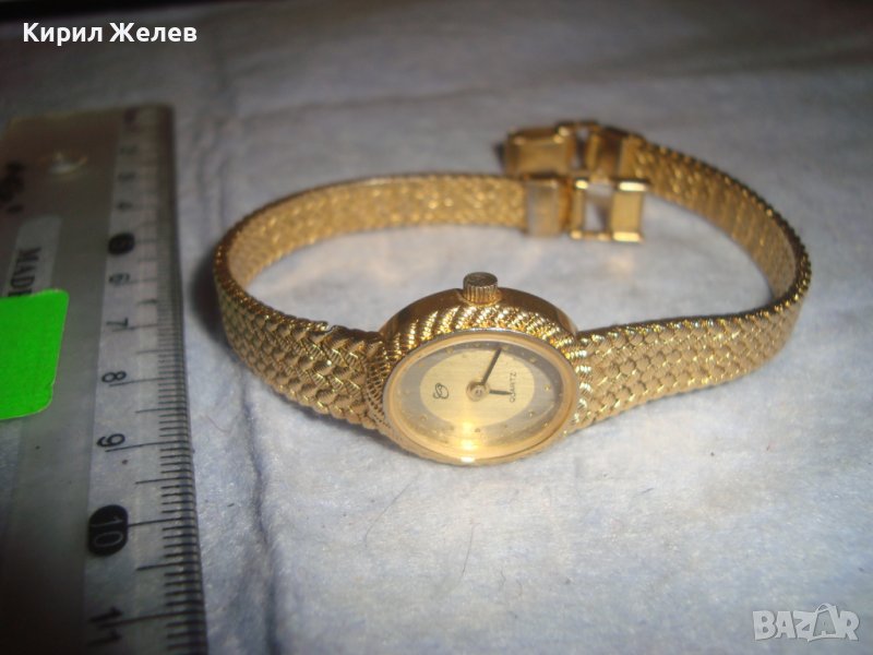 ПОЗЛАТЕН ЛУКСОЗЕН МАРКОВ ДАМСКИ КВАРЦОВ ВИНТИДЖ ЧАСОВНИК с ПОЗЛАТЕНА ВЕРИЖКА Тип ГРИВНА 32543, снимка 1