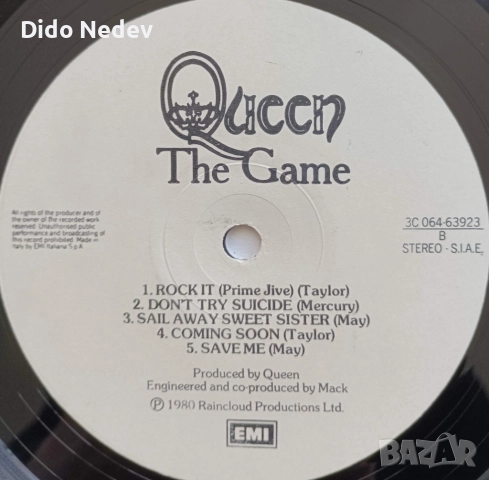 Грамофонна Плоча (Queen - The Game), снимка 5 - Грамофонни плочи - 51922000