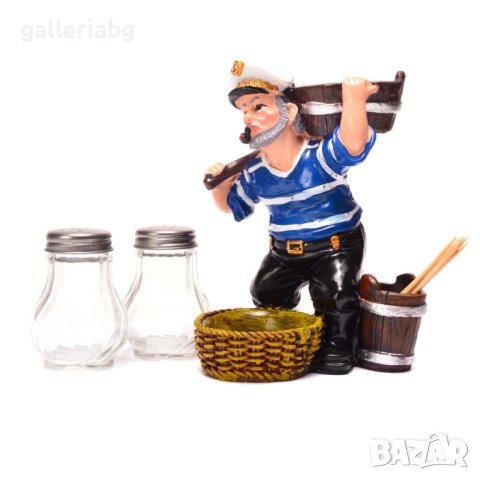 Фигурка капитан с бъчва - солници, снимка 2 - Морски сувенири - 40291031