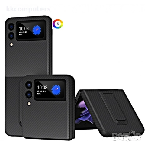 Samsung Galaxy Z Flip3 5G Удароустойчив Carbon Fiber Калъф и Стилус, снимка 5 - Калъфи, кейсове - 52872470