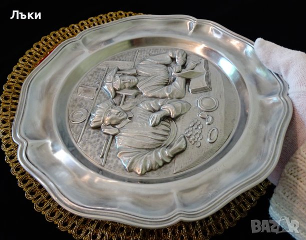 Пано от калай с картина на Quentin Matsys. , снимка 3 - Антикварни и старинни предмети - 36673839