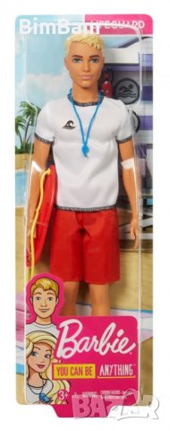 Оригинална мъжка кукла Barbie - Ken спасител на плажа / Кен , снимка 1 - Кукли - 43684295