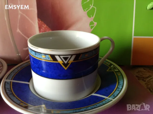 комплект 6 чаши за кафе и 6 чинийки, снимка 1