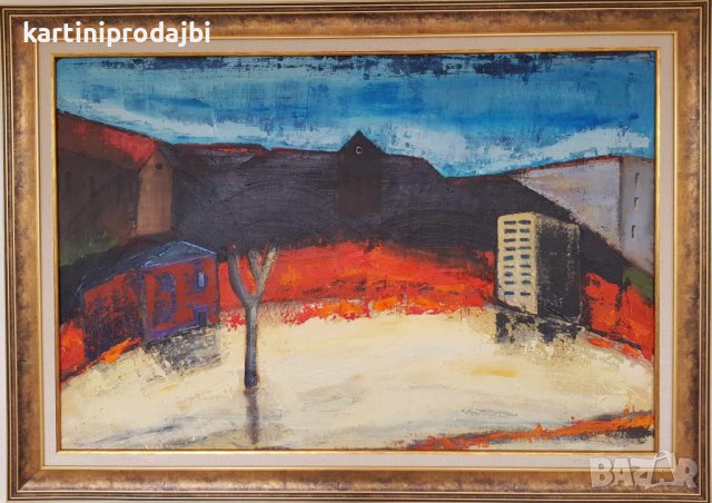 Маслена картина " Горещина на свечеряване "