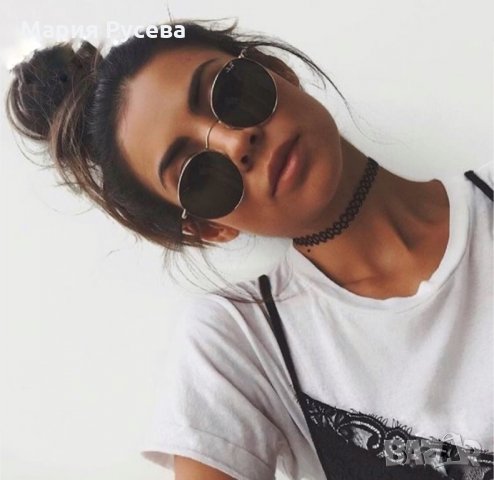 Кръгли слънчеви очила черни унисекс мъжки дамски  , снимка 4 - Слънчеви и диоптрични очила - 28647026