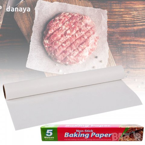 1448 Кухненска хартия за печене 5 метра x 30 см незалепваща, снимка 5 - Други - 28349881