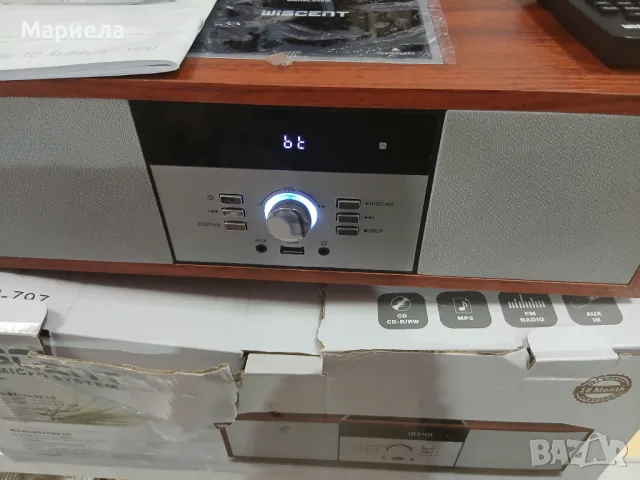 Носталгична Bluetooth домашна стерео система, WISCENT Vintage Micro HiFi CD плейър, снимка 4 - Аудиосистеми - 49827688