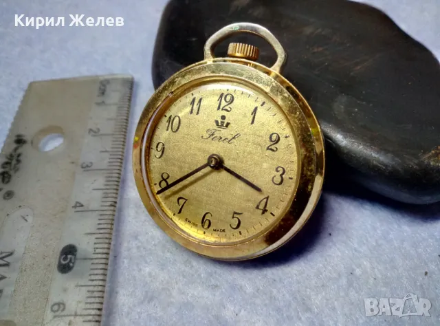 FEREL SWISS MADE Стар ОРНАМЕНТИРАН ЛУКСОЗЕН МЕХАНИЧЕН ПОЗЛАТЕН ШВЕЙЦАРСКИ ДЖОБЕН ЧАСОВНИК 50142, снимка 8 - Антикварни и старинни предмети - 49487836