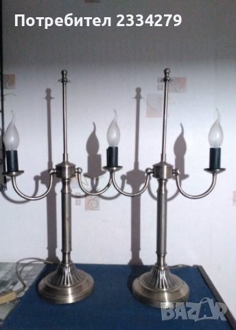 Настолни лампи нощни тип ,,свещник" 2броя., снимка 4 - Антикварни и старинни предмети - 43213442