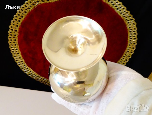  Гравиран английски бронзов бокал,чаша за вино. , снимка 6 - Антикварни и старинни предмети - 37716024