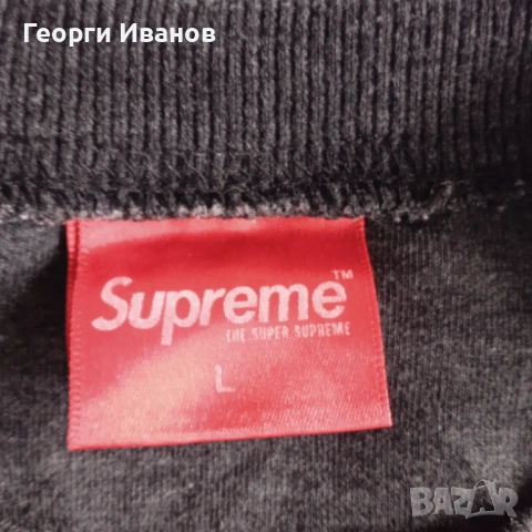 SUPREME L/XL 100% ОРИГИНАЛНА горница топ суичър пуловер sweater hoodie, снимка 4 - Суичъри - 53438157