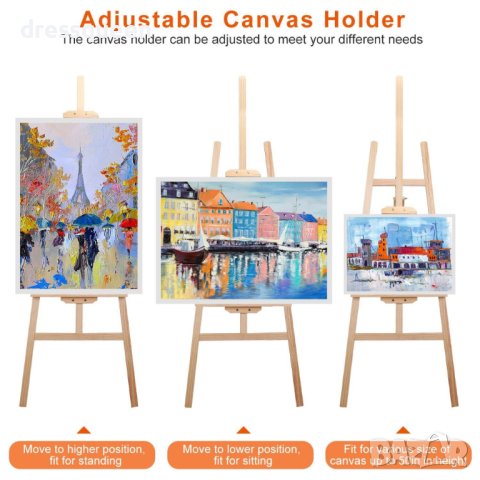 3995 Класически статив за рисуване - дървен, с височина 1,7м., снимка 8 - Други стоки за дома - 43955799