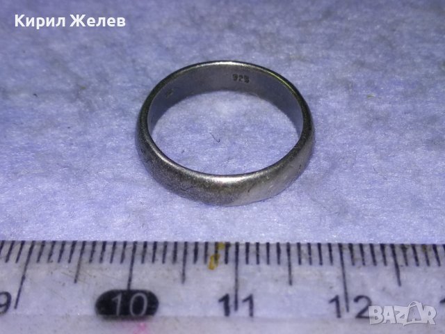СТАР АНГЛИЙСКИ СРЕБЪРЕН ВИНТИДЖ ПРЪСТЕН ЛАКИРАНО СРЕБРО 925 Тип ХАЛКА РЪЧНА ИЗРАБОТКА 39991, снимка 4 - Пръстени - 43226046