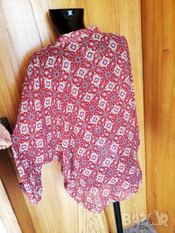 Червена туника от шифон 3ХЛ, снимка 3 - Туники - 32843206