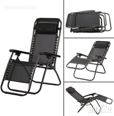 ПРОМОЦИЯ Сгъваем стол за плаж в черно DECK CHAIR Y005, снимка 7 - Столове - 48122362