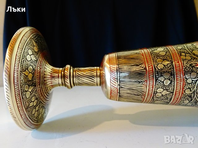 Царски бронзов бокал за вино,клетъчен емайл. , снимка 4 - Антикварни и старинни предмети - 32667102