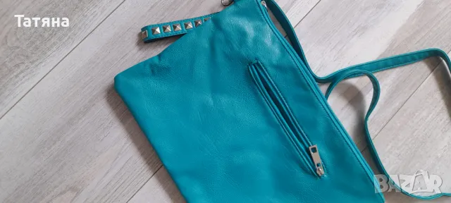 Тюркоазена малка чанта за през рамо, снимка 4 - Чанти - 50055494