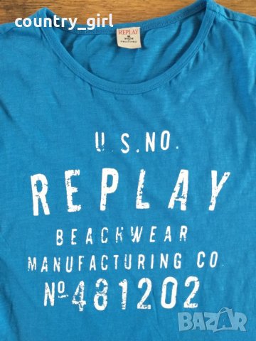 replay beachwear - страхотна мъжка тениска КАТО НОВА , снимка 3 - Тениски - 28716092