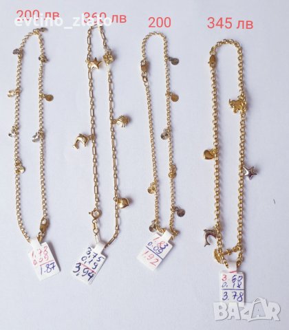 Златни гривни за крак-14 К, снимка 9 - Гривни - 37702604