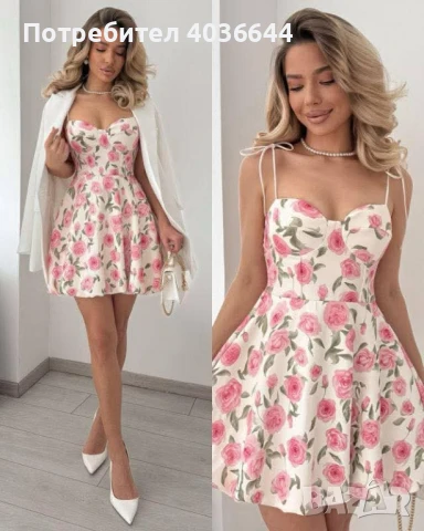 Рокля с флорален десен , снимка 1
