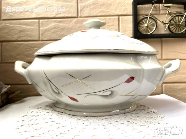 Красив голям и стар български супник на Изида , снимка 4 - Антикварни и старинни предмети - 52694562