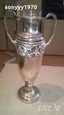 АМФОРА-посребрена кана с стъклено гърло-внос швеицария, снимка 3 - Колекции - 26546574