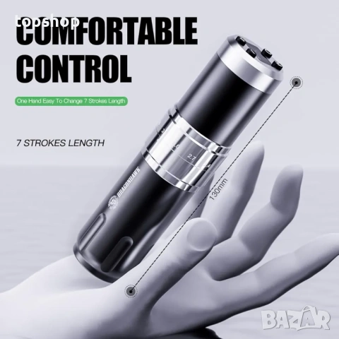 Нова проверена безжична машинка за татуировки Dragonhawk, 2 батерии 1500mAh, 7 дължина на ходовете.., снимка 7 - Други - 53138370