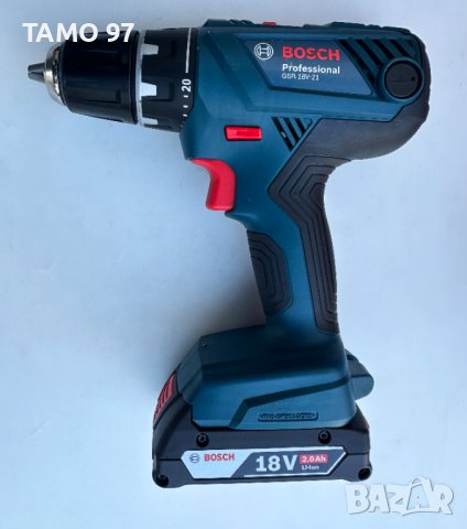 BOSCH GSR 18V-21 - Акумулаторен винтоверт неразличим от нов!, снимка 2 - Винтоверти - 43626640