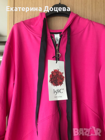 Цикламен дълъг асиметричен суичър, снимка 3 - Суичъри - 36430690