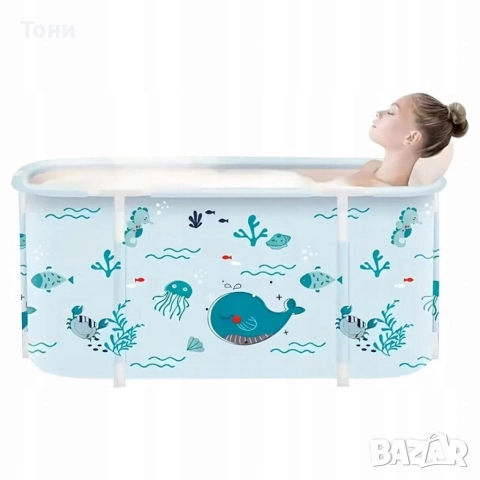 Сгъваема преносима вана XXL с възглавница и топлоизолация – Комфорт и удобство в малката баня, снимка 4 - Душ кабини и вани - 52862634