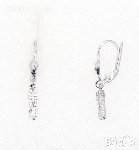 Златни обеци халки от бяло -14К, снимка 11 - Обеци - 39965773