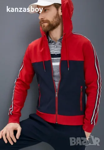 Michael Kors Mix Media Logo Fz Hoodie In Crimson - страхотно мъжко горнище С, снимка 2 - Спортни дрехи, екипи - 49576180