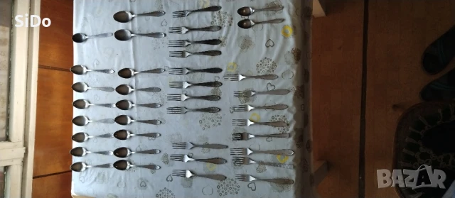 Лот 87 вил,57 лъж,11 ножа за хранене и 3 ножа за рязане на месо и хр. прод.+подарък дъска за хляб., снимка 5 - Прибори за хранене, готвене и сервиране - 50578180