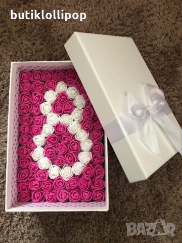 Кутия с вечни розички, снимка 1 - Изкуствени цветя - 28016521