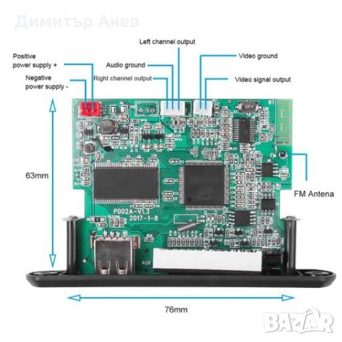 МР5 за вграждане +аксесоари , снимка 2 - MP3 и MP4 плеъри - 28267633