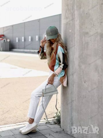 Дамска риза с дълъг ръкав с едноредно закопчаване и щампа, 4цвята, снимка 5 - Ризи - 39165674