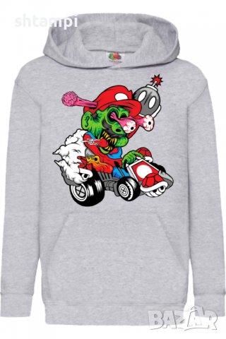 Детски Суитчър/Суитшърт Mario Cart Zombie 3,Super Mario,Игра,Подарък,Изненада,Забавление,Рожден Ден, снимка 2 - Детски анцузи и суичери - 38359466