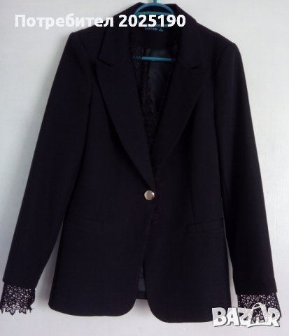 Дамско черно сако с дантела Н&М 