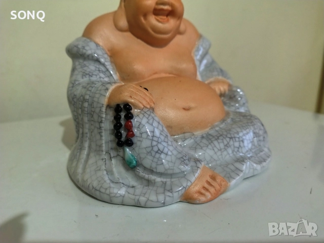 Страхотна Порцеланова Статуетка Щастливия Буда, снимка 3 - Колекции - 52824040