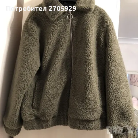 Зелено каракулено бомбър яке Primark, размер S/M