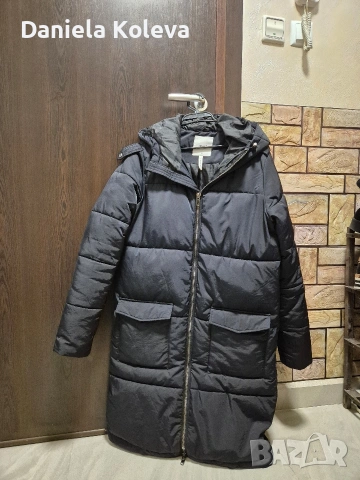 Дамско зимно дълго яке с качулка – OBJECT, размер XS, снимка 4 - Якета - 53012505