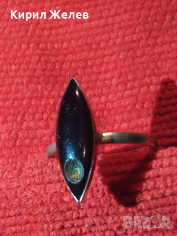 СТАР ВИНТИДЖ МЕТАЛЕН ПРЪСТЕН с КАТАЛИН СМОЛА 20421, снимка 10 - Пръстени - 32981376